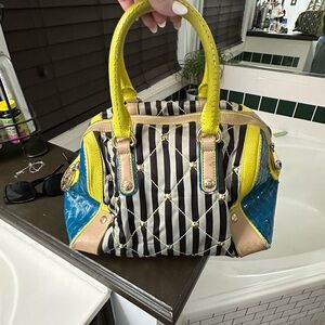 Henri Bendel Yellow, Blue, and Black Satchel